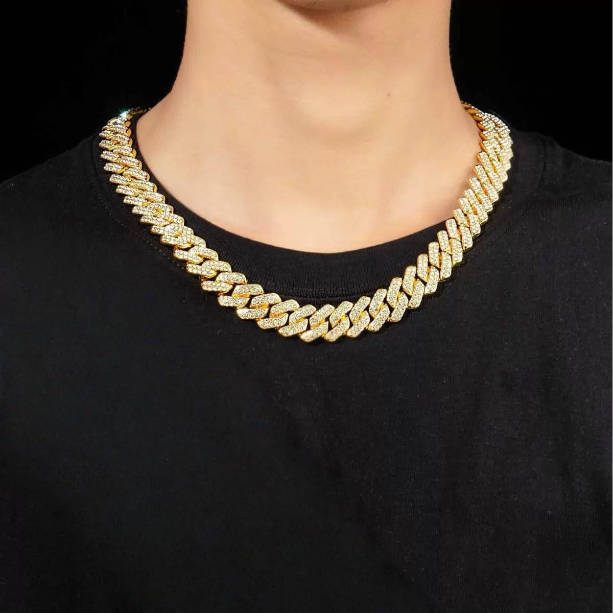 Mens Cuban Link Chain Iced Out Miami Cuban Necklace Silver/Gold/Rose Gold Bling Diamond Chains Hip Hop Jewelry Gift for Men Women 16-24inches - Image 4