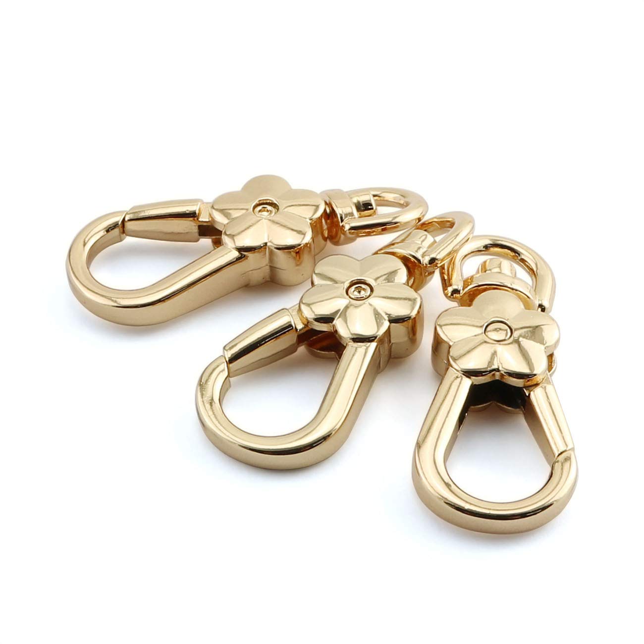 JCBIZ 6pcs Zinc Alloy Swivel Buckles Key Ring Clip Lobster Clasps Trigger Snap Hook Pet Chain Connection Buckle(Gold)