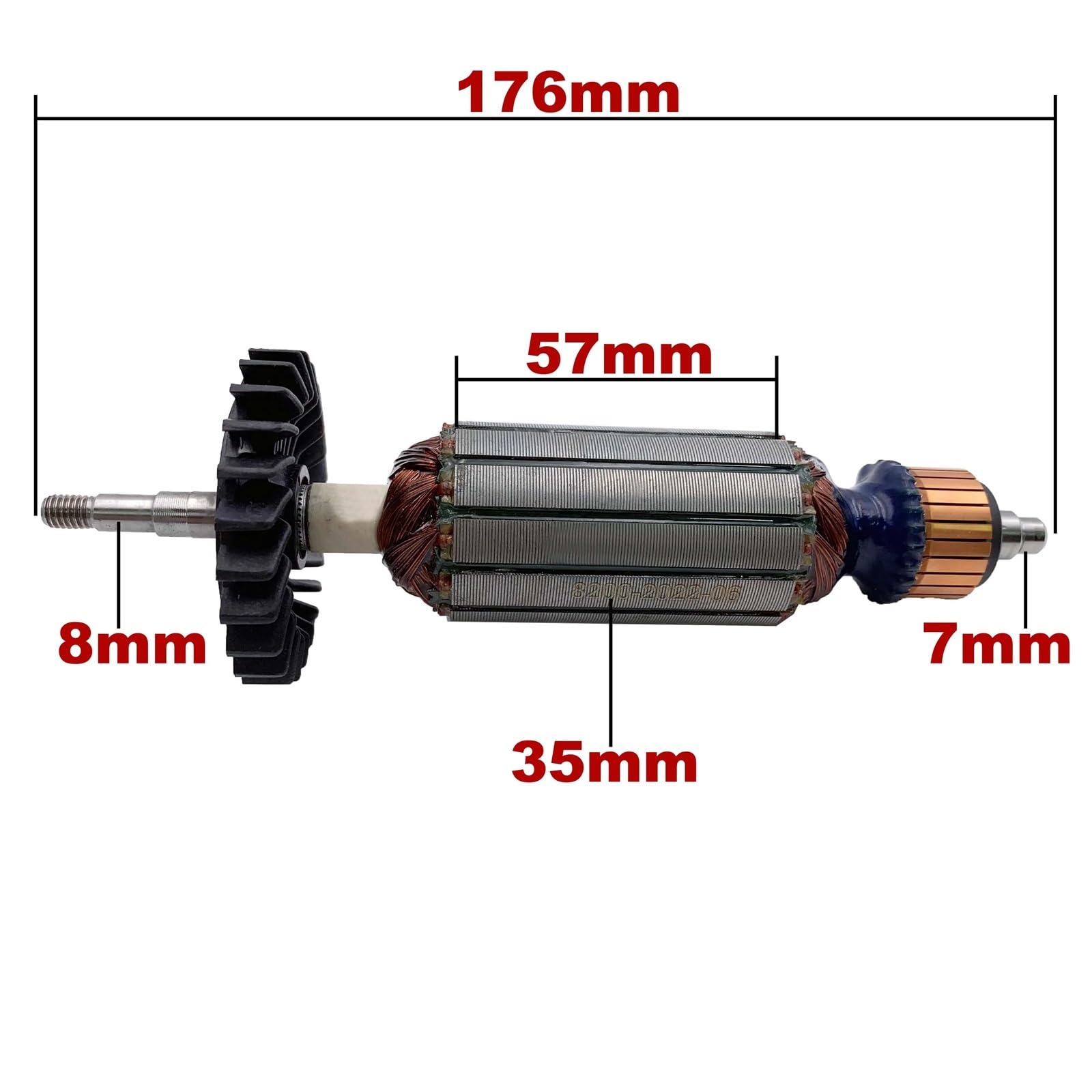 AC 220V 240V DWE8210S DWE8200S DWE8200T DWE8212S Rotor de armadura piezas de repuesto for amoladora angular DWE8211S DWE8210P