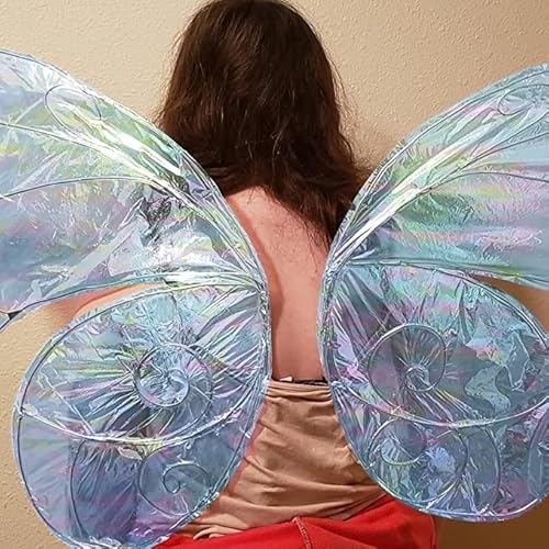 Shareluck 1 Roll 50Ft Iridescent Blue Cellophane Wrap For Gift Baskets,Colored Cello Wrap,Rainbow Light Blue Wrapping Film (50' Longx17 Inch Wide) Colored Film Roll To Wrap Gift Baskets thumb #4