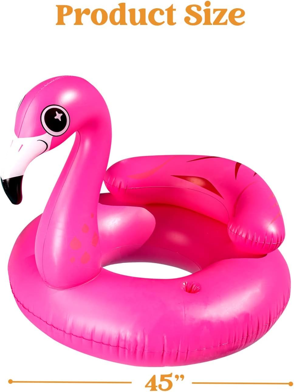 JOYIN 112 cm/45" Gonfiabile Stile Flamingo Anello di Nuoto per Piscina, Piattaforma Galleggiante per Acqua, Materassino ad Aria per Piscina con Porta Bevande, Giocattolo per Feste Acquatiche Estive