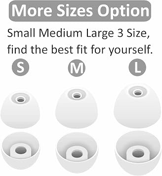 6 Pairs Galaxy Buds 2 / Plus Ear Tips Earbuds, S/M/L Mixed Size Silicone Rubber Eartips Wing Gel Fit in Case Skin Accessories with Storage Box Compatible with Samsung Galaxy Buds 2 / Plus