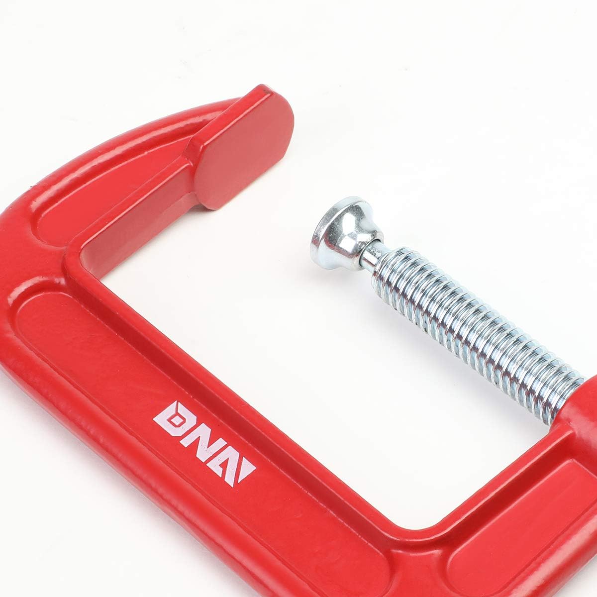 DNA Motoring TOOLS-00125 C-Clamp - 4 Inch Cast Iron Repair Tool w/Machined Steel Screw, Red Painted