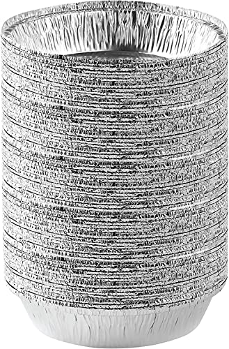 Mr Miracle Pack Of 50 Disposable Aluminum Foil Pans –7 Inch Circular Aluminum Pans, Ideal For Baking, Storing, Heating, Serving, Bbq - Round Foil Pans #TOP2