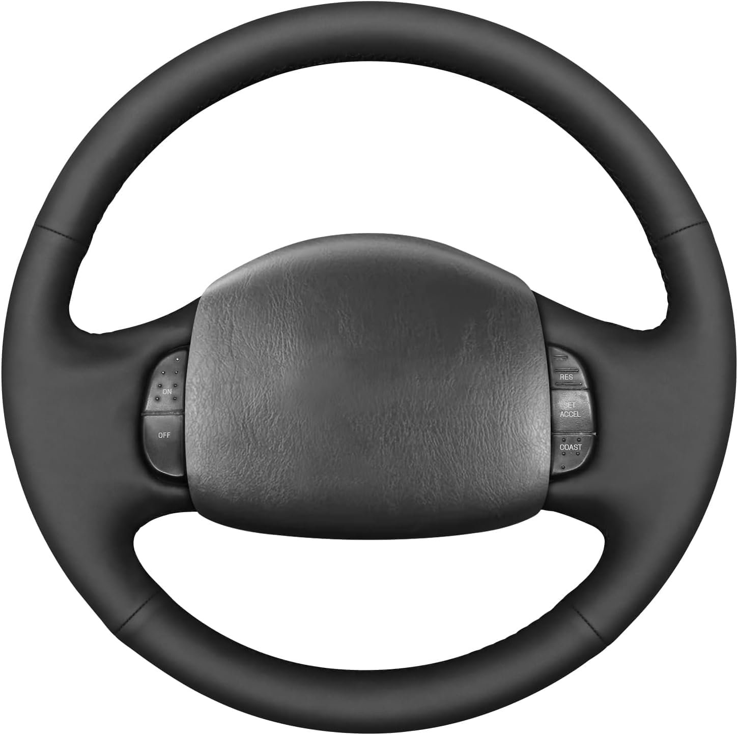 Black Genuine Leather Custom OEM Hand Stitched Steering Wheel Cover for Ford F150 F250 F350 for Expedition Excursion 1997 1998 1999 2000 2001 2002 2003 Car Interior Accessories Part