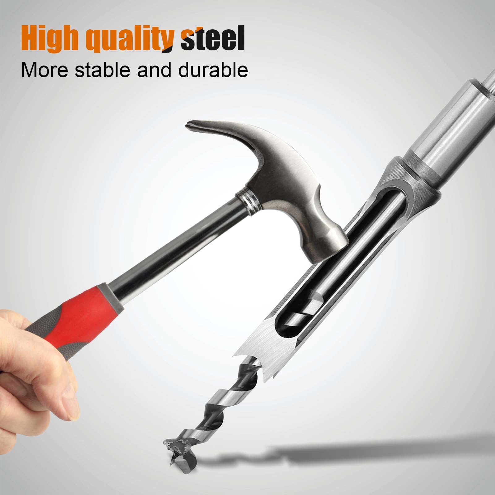 Steel Square Hole Chisel Drill Set Mortising Drill WoodWorking DIY Wood Hole Opening Drilling Tool Kit for Construction Installation - Image 2