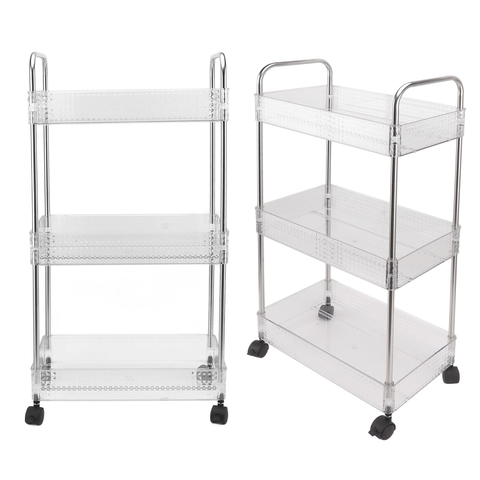 Scaffale da, Carrello Portaoggetti a 3 Livelli in PET e