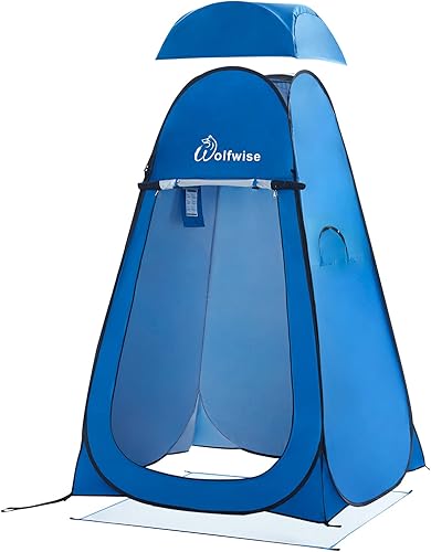 Miniatura 8 de WolfWise Tienda de ducha de privacidad desplegable portátil al aire libre refugio solar campamento inodoro cambiador vestidor