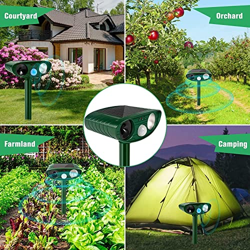 Cat Repellent, Ultrasonic Solar Animal Repeller With Motion Sensor And Flashing Lights, Waterproof Rechargeable Animal Deterrent Devices Outdoor For Deer Dog Rabbit Skunk Yard Garden Farm - 7