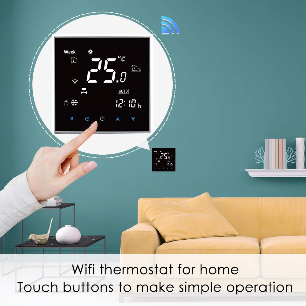 Cronotermostato WiFi Per Caldaia - Compatibile Con Alexa E Google - Programmabile Da App