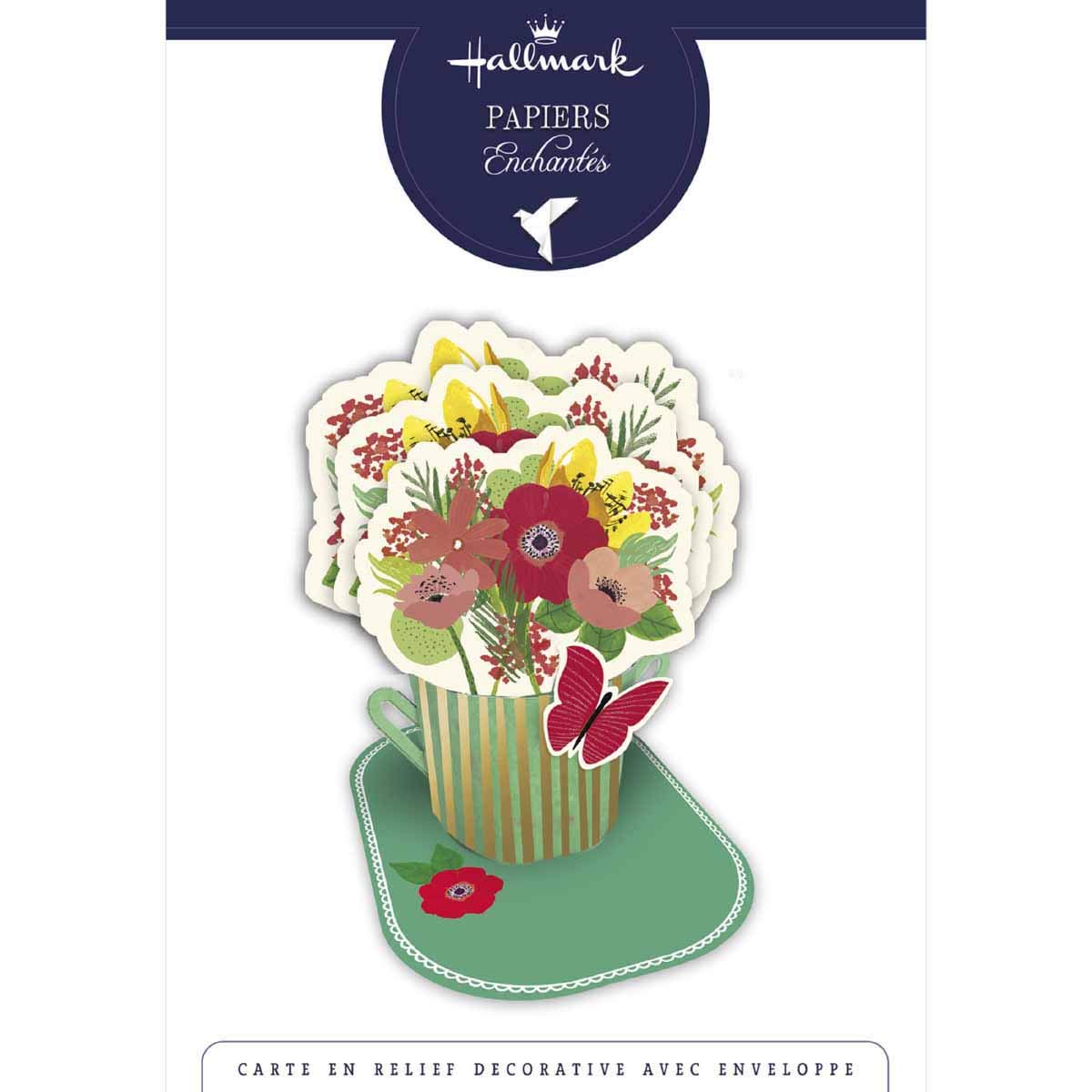 Draeger Paris - Biglietto Pop Up, Biglietto d'auguri 3D con suo busta - Cane a cuore, con scritta personalizzata - formato 18 x 11,5 cm