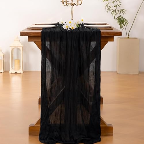 Vista 71 de Socomi - 10 caminos de mesa de gasa, estilo bohemio y rústico, para primavera, Pascua, bodas, fiestas, baby showers, cumpleaños y decoración, 120