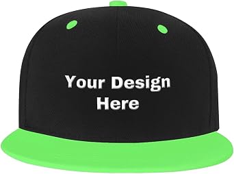Personalized Baseball Caps, Custom Flat Bill Hat with Picture/Logo/Text, Customized Hip Hop Snapback Hats