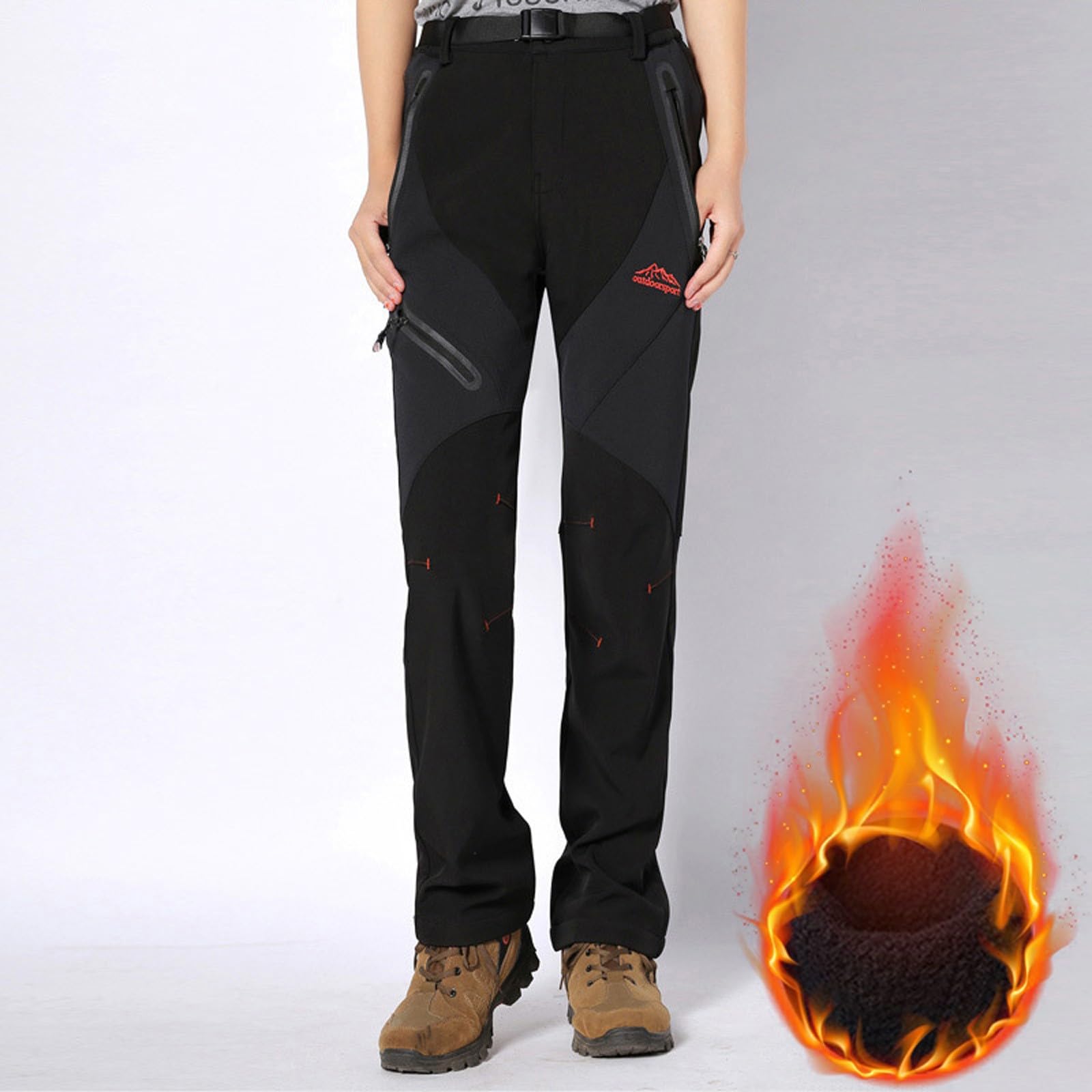 Schneehose Damen Warm Gefüttert Winterhose Skihose Winddicht Wasserdicht Snowboardhose Outdoorhose Winter Baggy Thermohose Verdickte Fahrradhose Arbeitshose