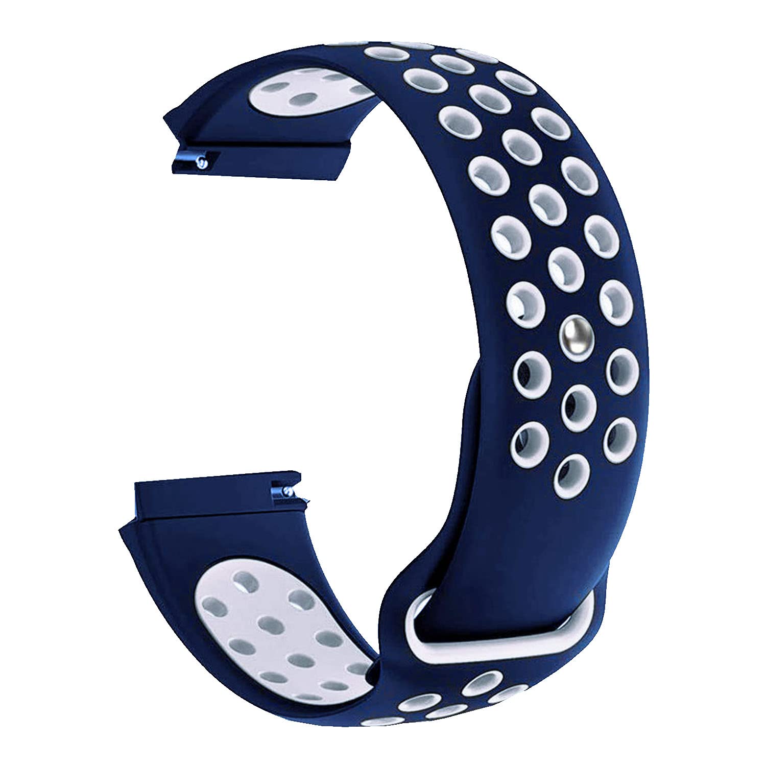 LIRAMARK 22mm Quick Release Soft Silicon Smart Watch Band Breathable Series Watch Strap for Smart Watches with 22mm lugs Width (Blue & White) (B09RF7HVWP) Amazon Price History, Amazon Price Tracker
