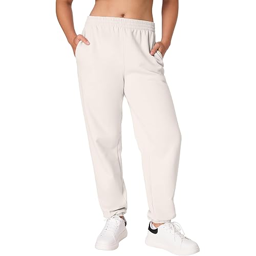 Hanes Womens Originals Midweight Fleece Joggers, Sweatpants with Pockets, Place Flowers, 30", Plus