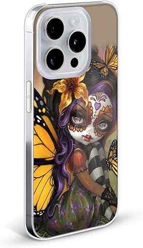 Miniatura 2 de Head Case Designs Funda rígida con licencia oficial del Día de Muertos de Strangeling Butterfly Fairy Art compatible con Apple iPhone 13 Mini