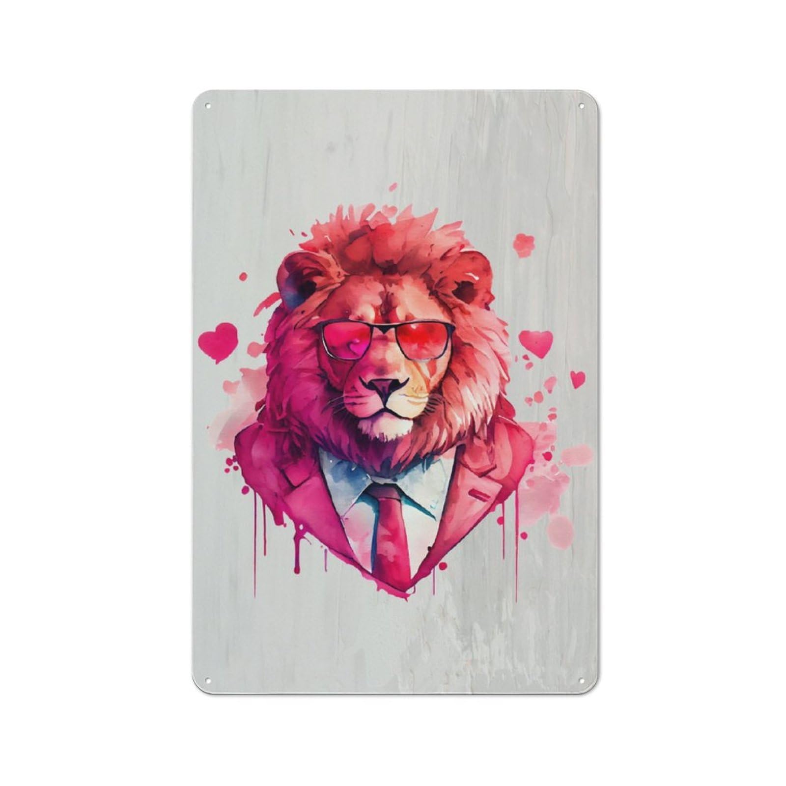 Junmoney Gangster Lion Funny Cottage Style Country Metal Sign 30X20cm, Farmhouse Wall Decor For Farmhouse Kitchen, Pantry Or Dining Area