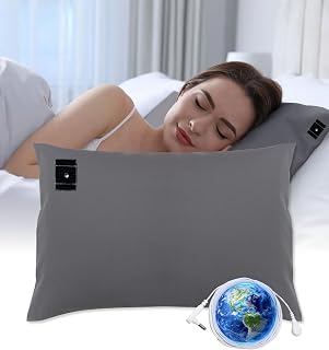 Grounding Pillowcase Queen Size Conductivity Silver Fibre Cotton Grounding Pillowcase for Earth with 15ft Grounding Cord for Better Sleep 20x30IN