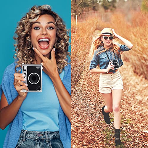 Rieibi Instax Mini Evo Case Clear - Crystal Pvc Protective Case For Fuji Instax Mini Evo Camera - Hard Carrying Case With Removable Shoulder Strap -Transparent #TOP5