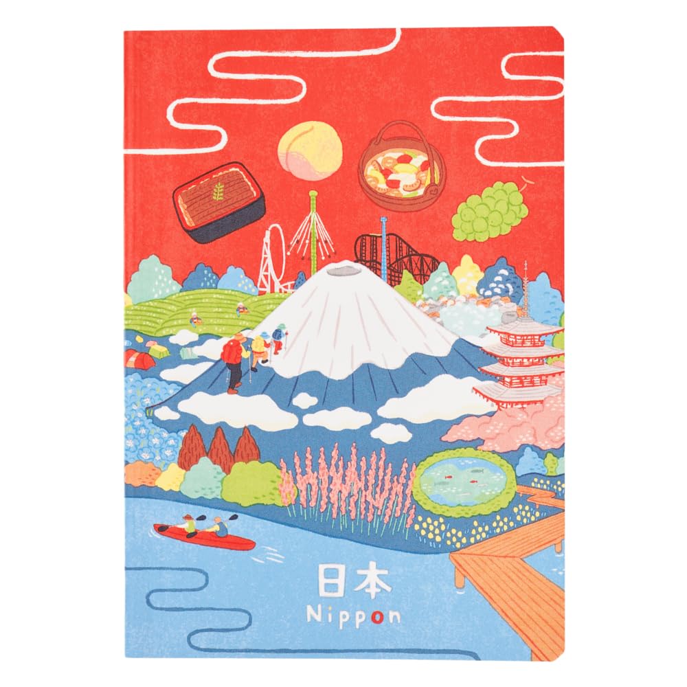 NOLTY JAPAN NOTE, A6 Notebook Featuring Japanese Design, 3.5mm Dot Grid, 80 Pages, Japan, JP0112