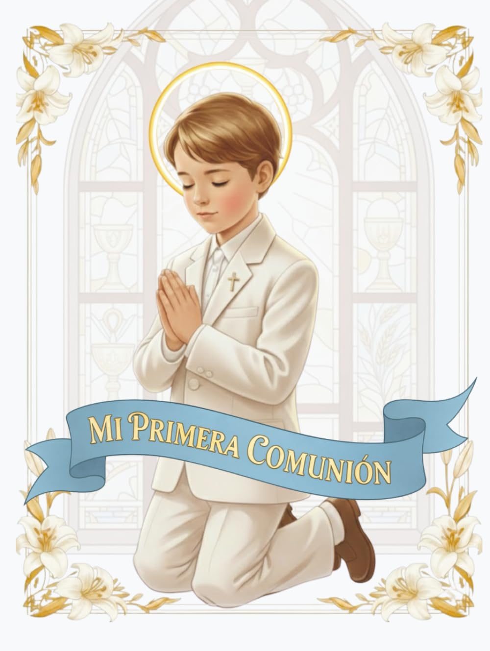 Livre d'or communion garçon pour table de réception et fête familiale