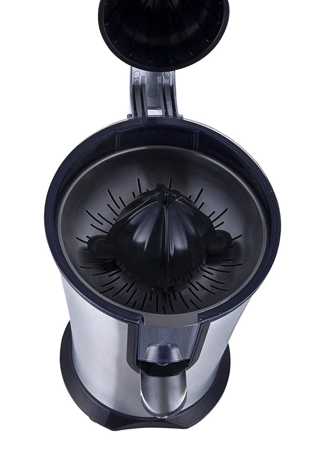 PRIXTON - Exprimidor Electrico de Naranjas Automatico, Exprime Zumos Fácilmente con 160 W de Potencia y 800 ml de Capacidad, Negro/Acero Inoxidable, Medidas 31x20x32 cm | XP1 (Reacondicionado)