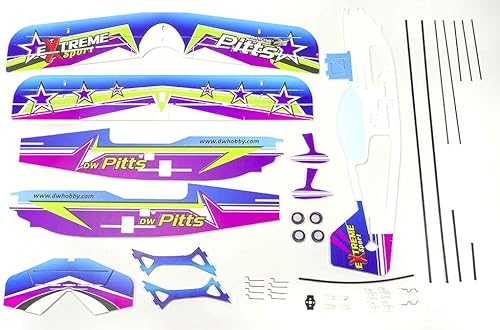 Miniatura 7 de Viloga Mini kit de avión RC de espuma PP, 17.717 in Wingspan Pitts 3D Aerobatic Biplane Kit para construir para adultos, avión deportivo de