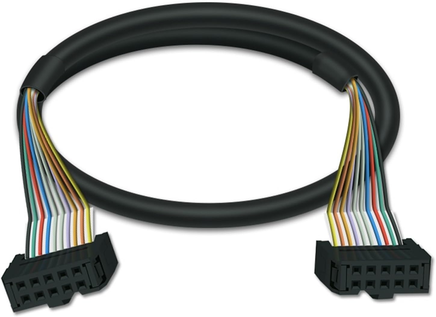 DIN Rail and Screw Mount IDC10 Interface Terminal Block Board with Dust Cover Screw Pitch 6.35mm PLC10 Extension Cable(HL-IDC10-FF-1M)