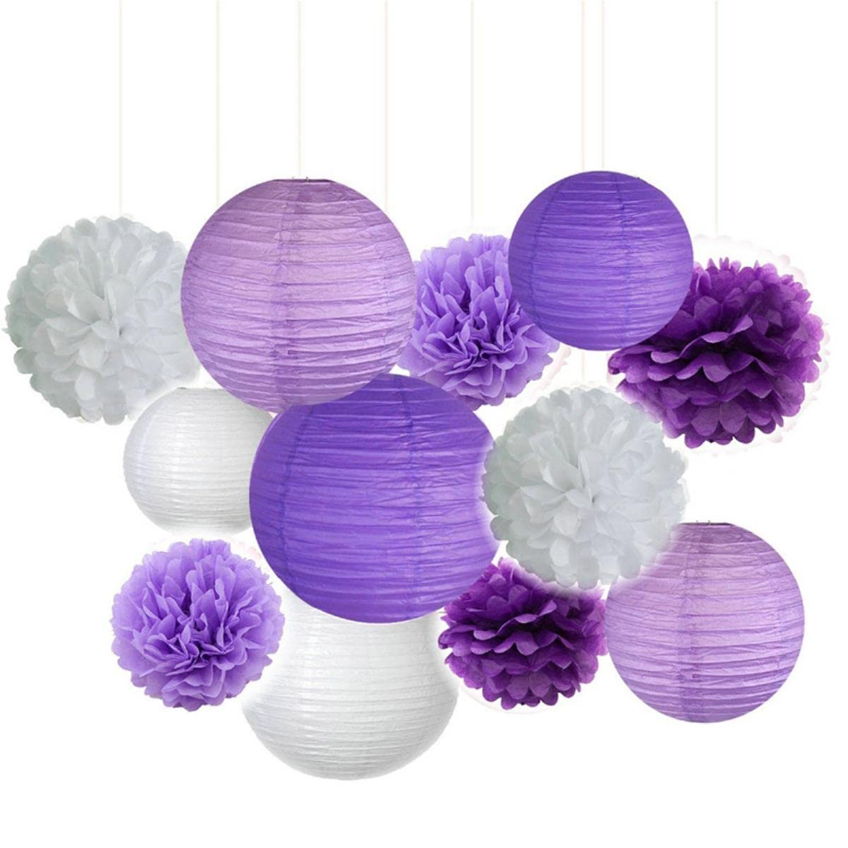 12 szt. mieszane różowe szare białe papierowe pompony kwiat wiszący papierowy lampion kule ślub urodziny dekoracja