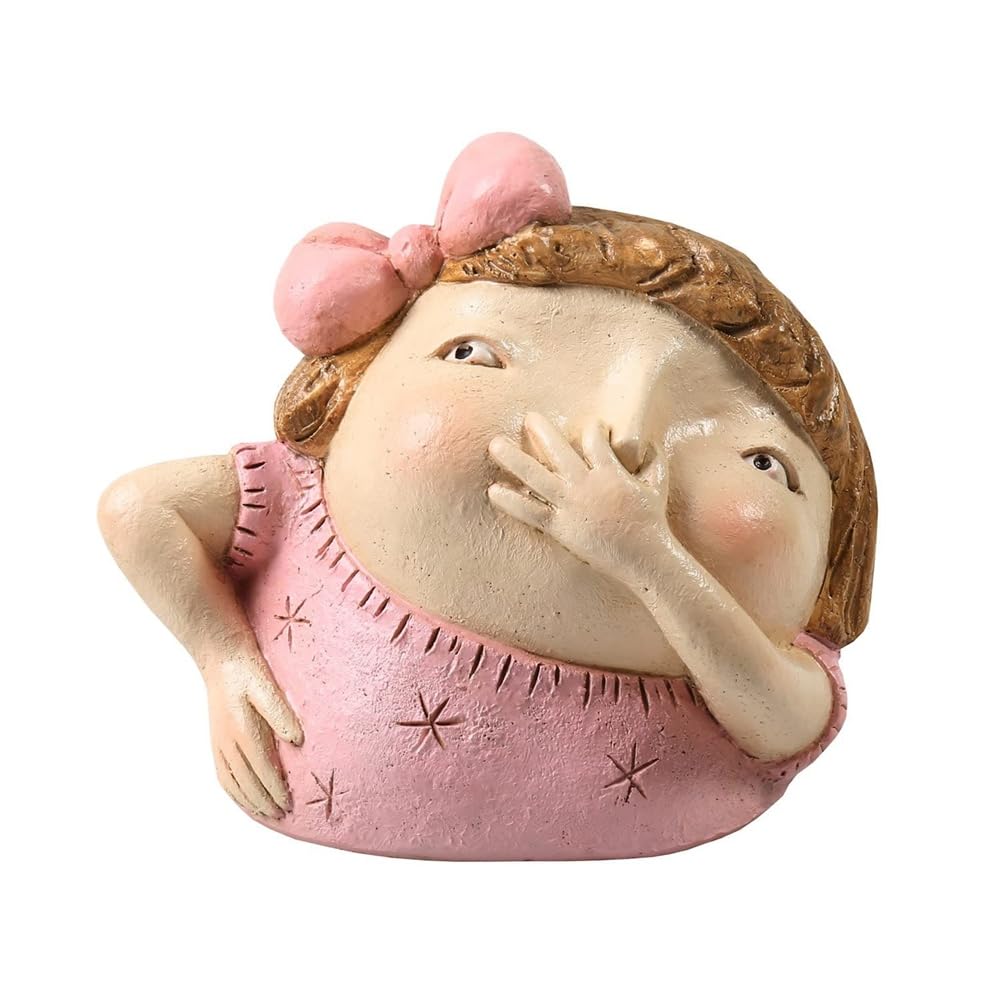 HLELU 1 Piece Girl Holding Nose Bathroom Statue, Resin Ornament Gifts Funny Girl Bathroom Decor Bathroom Shelf Sitters