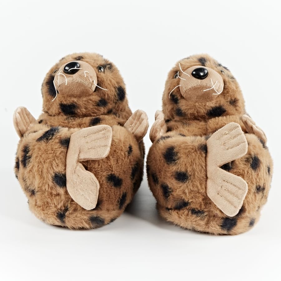 Image of ooohyeah Funny Animal Hug Plush Slippers for Women, Novelty Cute Cozy Warm Slippers with Non-Slip Grips