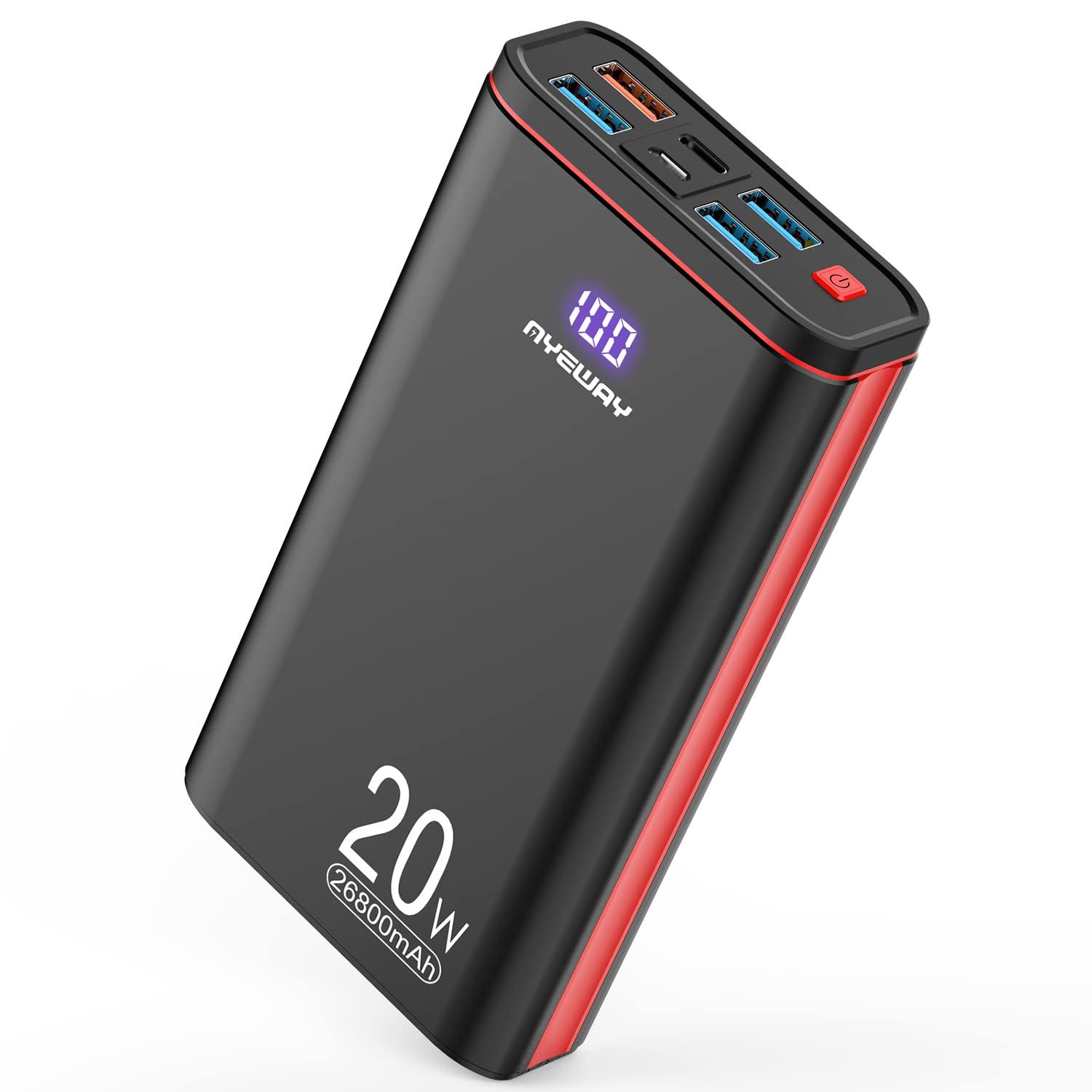 Ayeway Fast Charging Battery Pack 26800mAh Portable Charger with 5 outputs | ...