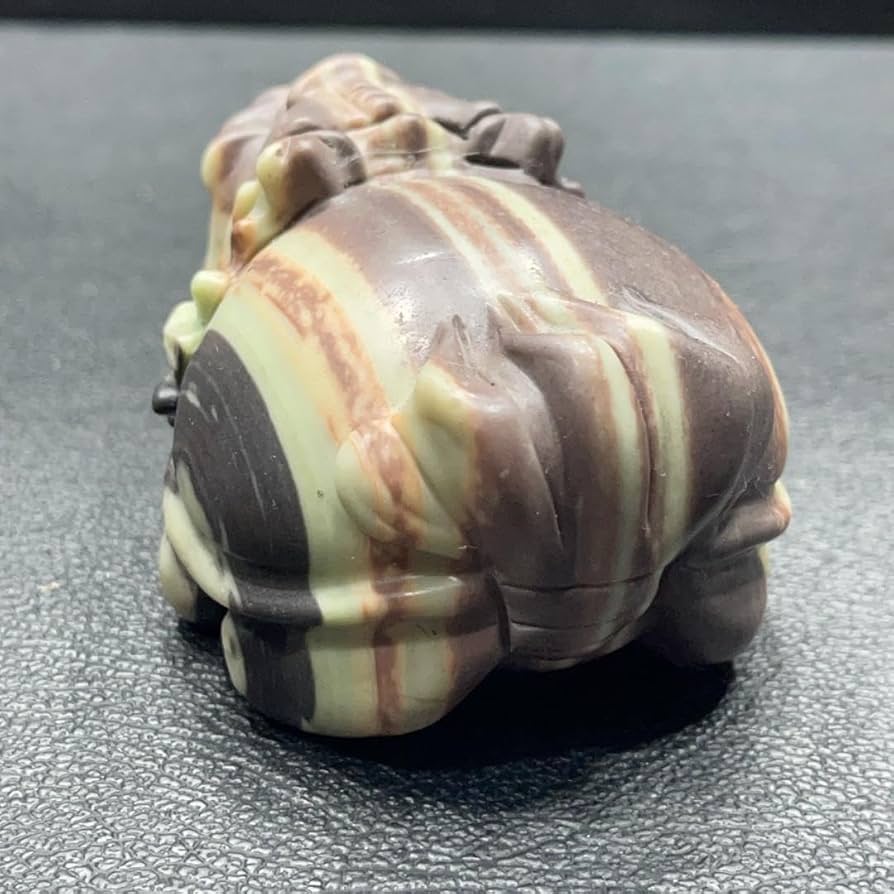 天然石　寒水石　飾玉　直径約7cm　置物　大理石台・時代箱付　C　7459 img64505998.jpg