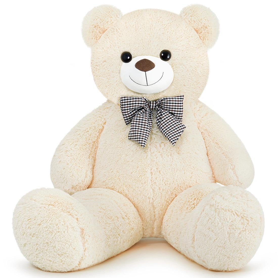 SNOWOLF XXL Teddybär 120cm Riesen Weiches Spielzeug groß Stofftier Plüschtier Plüschbär Kuschelbär Teddy Bär Geschenk (1.2m, Beige)