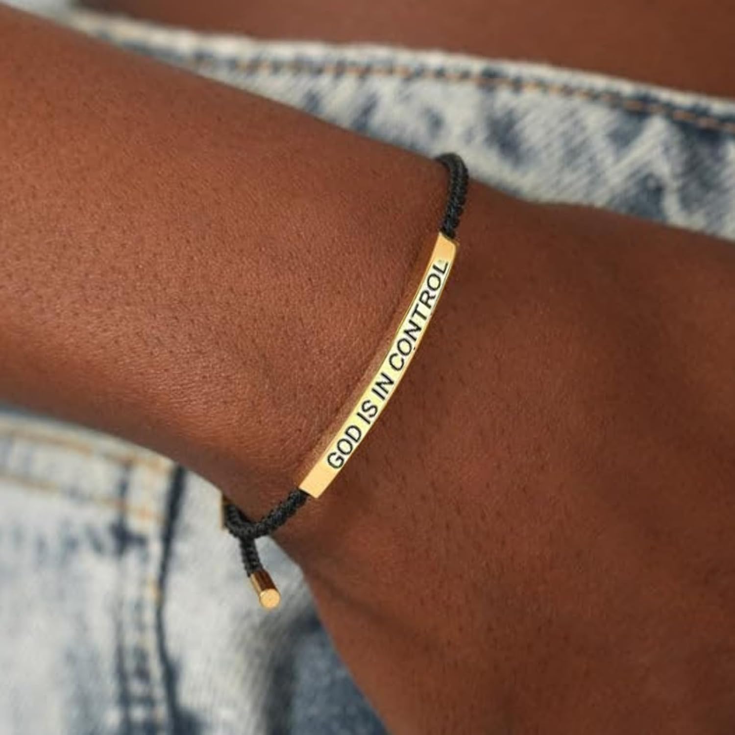 Roe Dolph God Is In Control Bracelet Inspirational Bracelets for Women Christian Faith Bracelets Adjustable Braided Tube Motivational Birthday Jewelry Inspirational Gifts for Women Trendy 2026 - Image 2