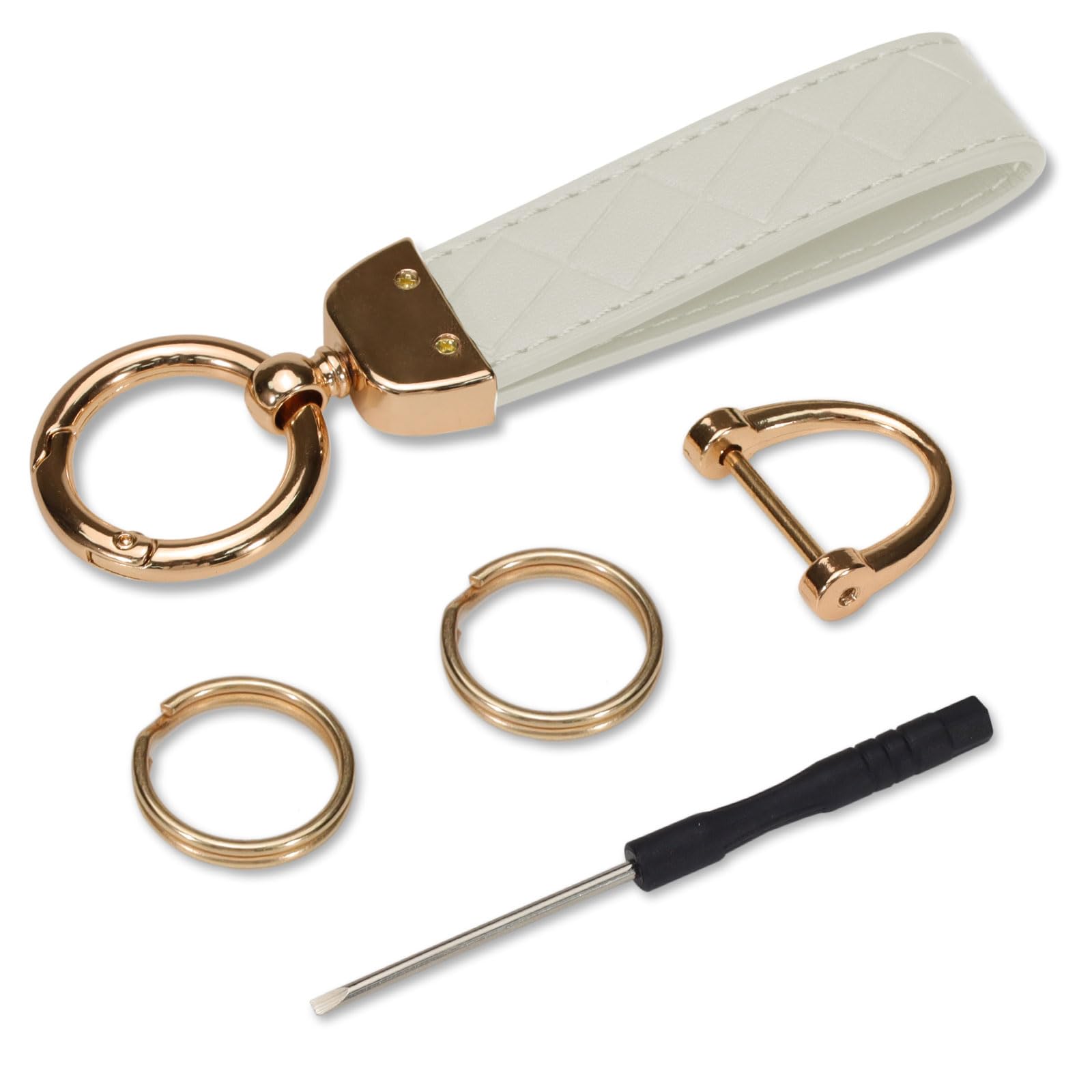 Black Leather Car Keychain, Universal Key Fob Holder