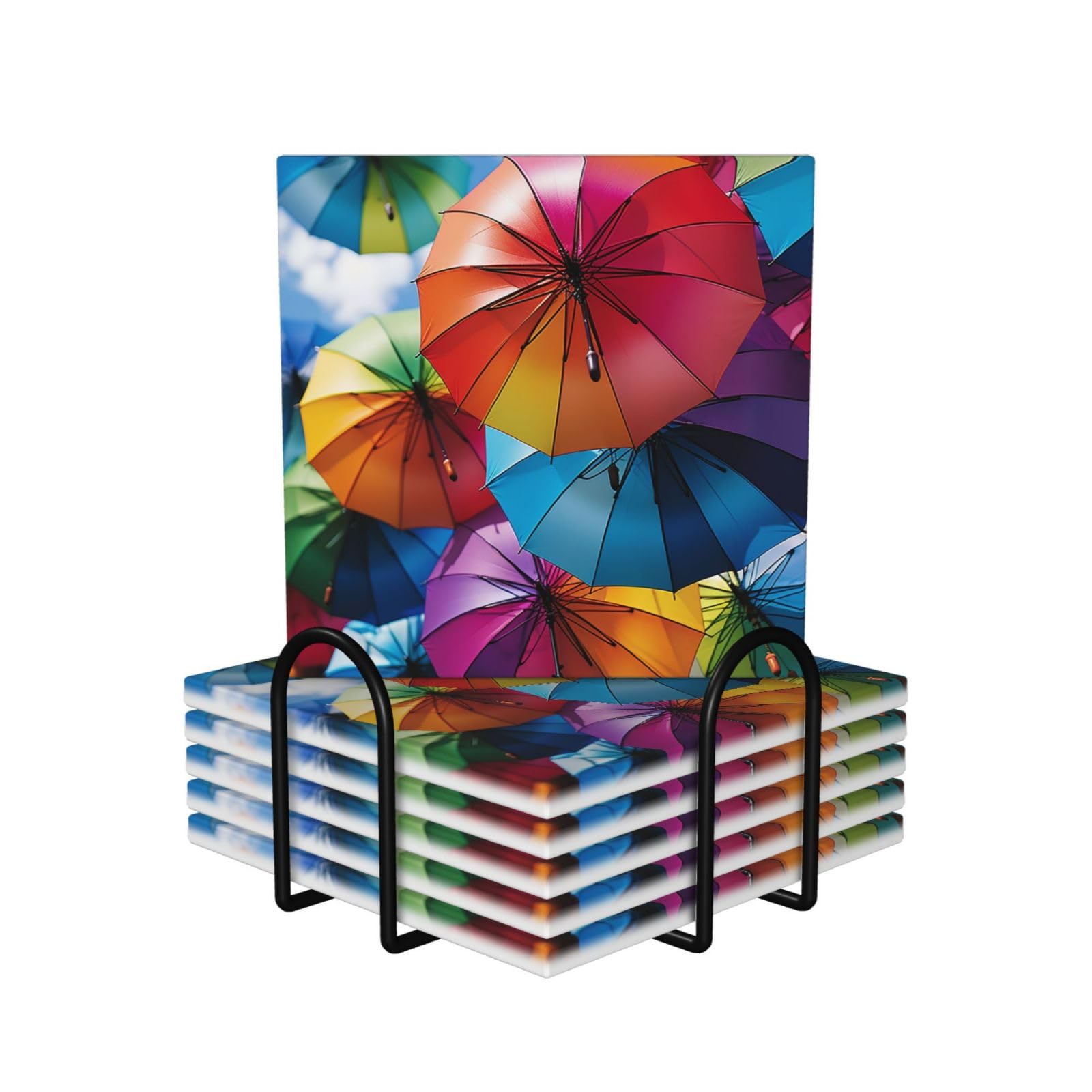 Dessous de verre absorbant en céramique pour table basse et apéritifs colorés