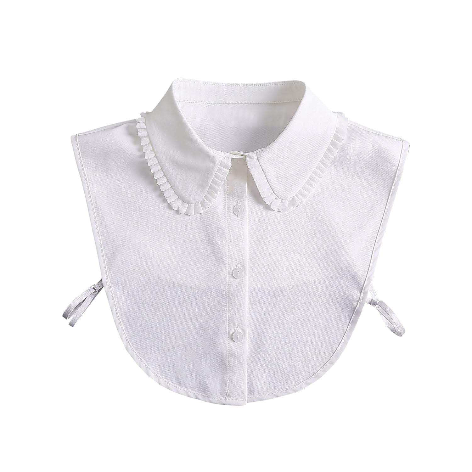 NYGGTYK Camisa con Volantes De 1 Pieza, Media Camisa Desmontable, Cuello Falso para Blusa De Mujer, Camisa Blanca para Mujer, Cuello Desmontable, Adecuada para Uso Diario, Suéteres, Vestidos, Etc