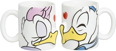 Amazon Co Jp ディズニー ドナルド デイジー キス ペア マグカップ 300ml San2229 ホーム キッチン