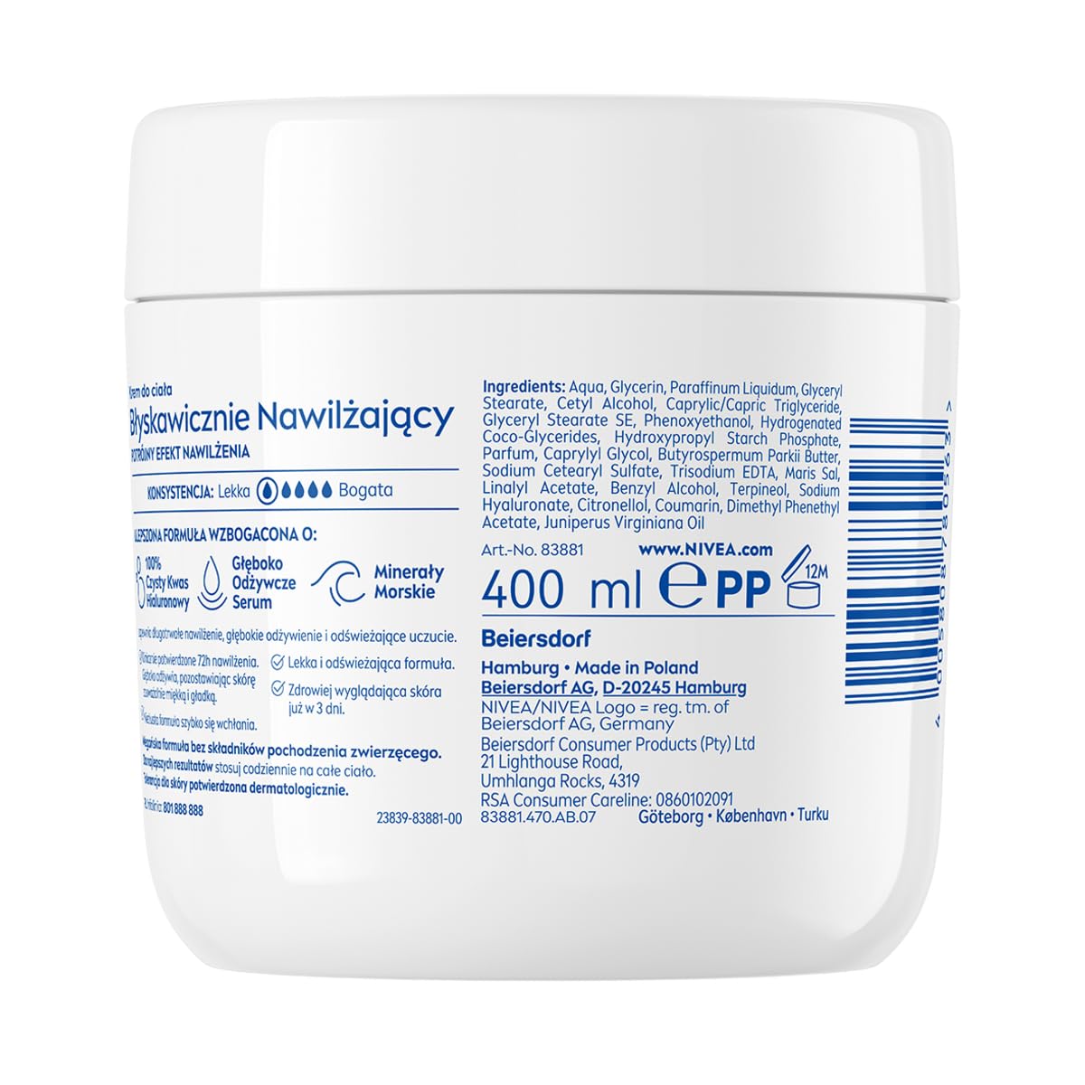 nivea crème 400ml intensiv feuchtigkeitsspendend – Ansicht 3