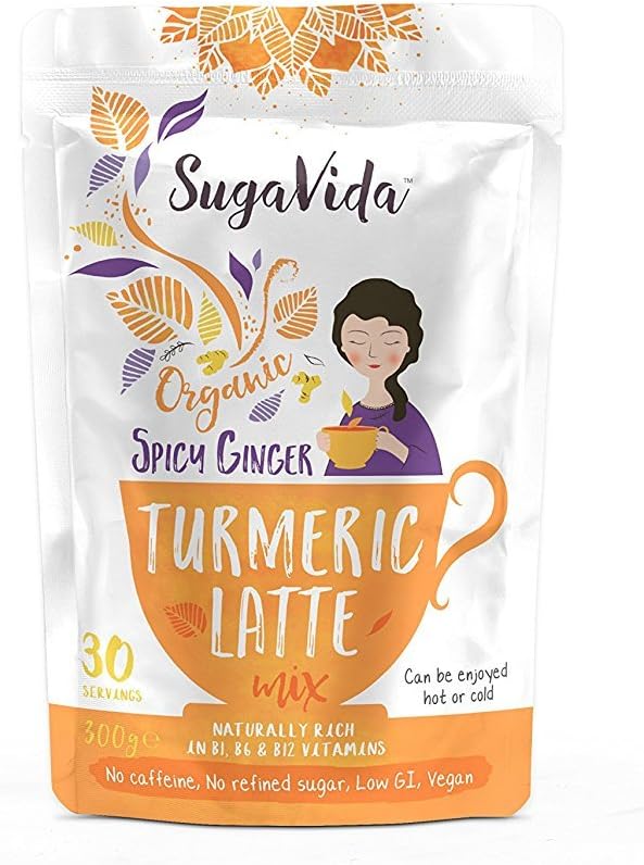 SugaVida Organic Spicy Ginger Flavour Turmeric Latte Mix, 300 g