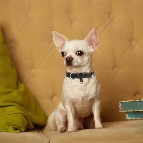 Miniatura 2 de Collar de perro para perros pequeños, medianos y grandes, collares para mascotas, hembras y niños, collar de piel sintética con estampado a cuadros,