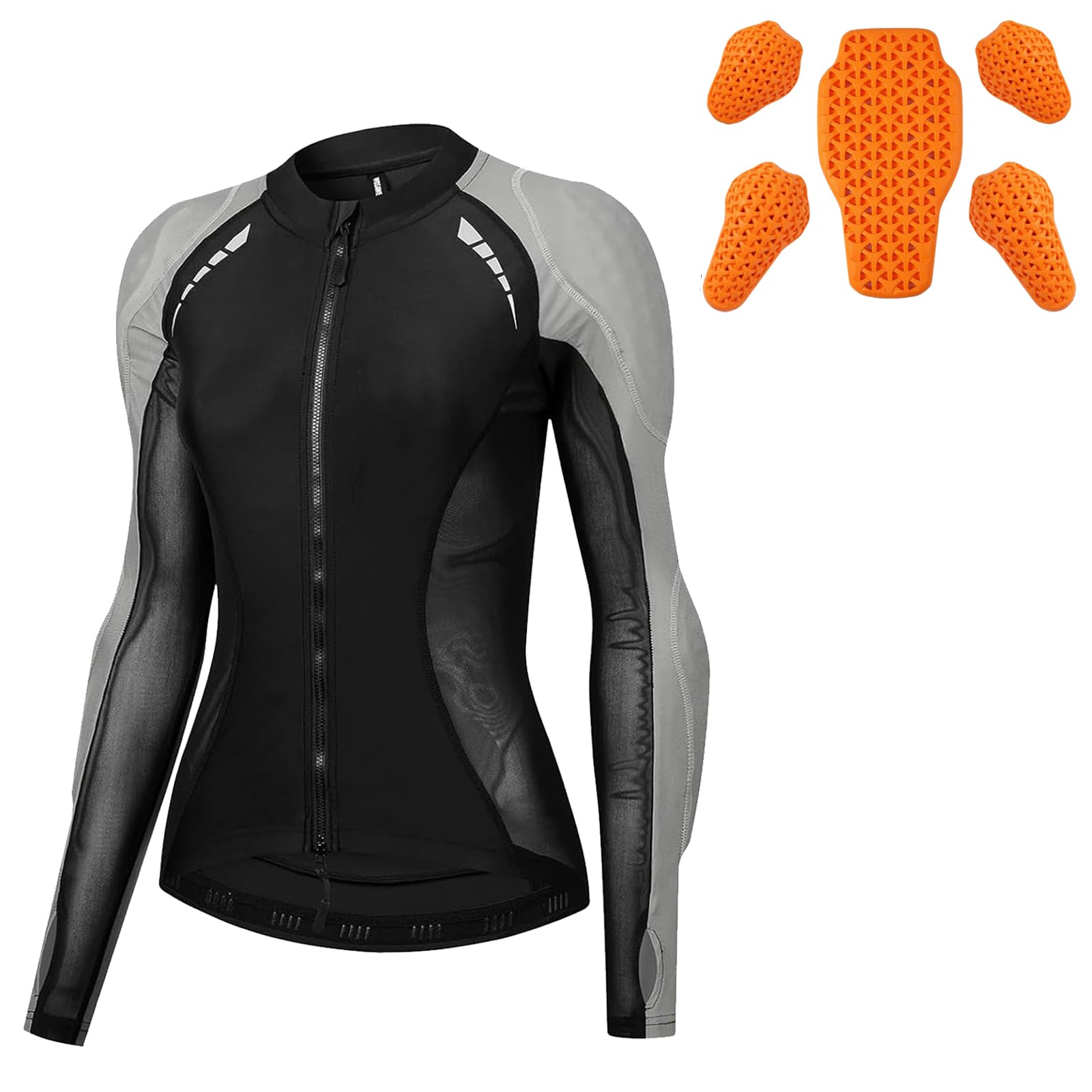 Veste Moto Femme en Mesh avec Protections CE, Blouson Été Respirant Réfléchissant Équipement Motarde Scooter Route Motocross Tout-Terrain Vêtement Protection Sécurité Sport Femme