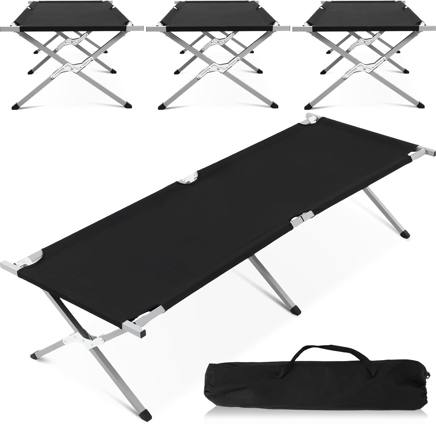 Barydat 4 Pcs Folding Camping Cot for Adult Outdoor