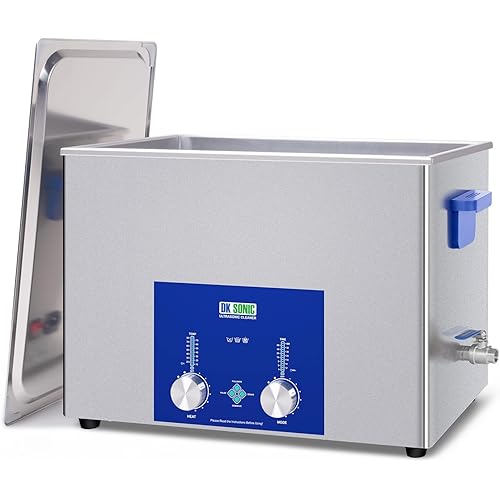 DK SONIC Industrial Ultrasonic Cleaner 37L,720W Commercial Sonic Cleaner with Encoded Timer,Heater&Basket, Multiple Functions for Carburetors, Motorcycle Engines, Chains