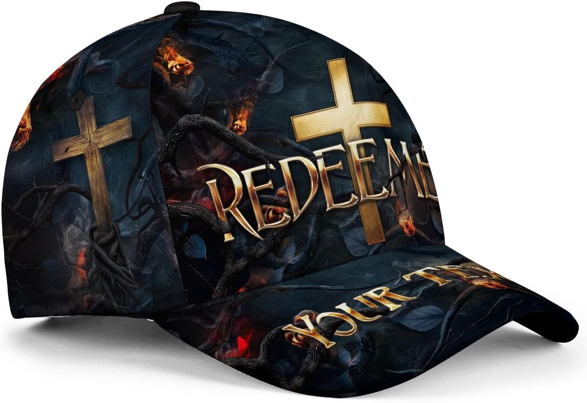 Redeemed Christian Hats, Personalized Jesus Hat, Cross Hat for Men, Custom Christian Gifts
