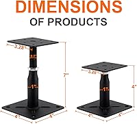 Vista 2 de Paquete de 2 gatos de soporte ajustables para el piso, base de cubierta, estabilizador de escalones de RV, mini gato de tornillo - poste de 4 a 7