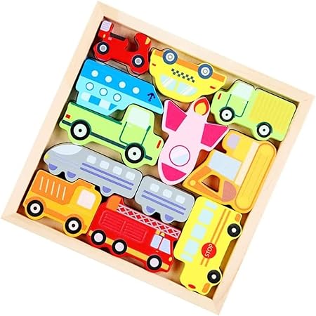 Amazon 子供 木製パズル 動物パズル 知恵の板 数字 型はめパズル 型はめおもちゃ 形合わせ 動物パズル 積み木 ブロック バランスゲーム 積み上げ バランスおもちゃ 指先練習 木製おもちゃ 汽車 木製パズル おもちゃ