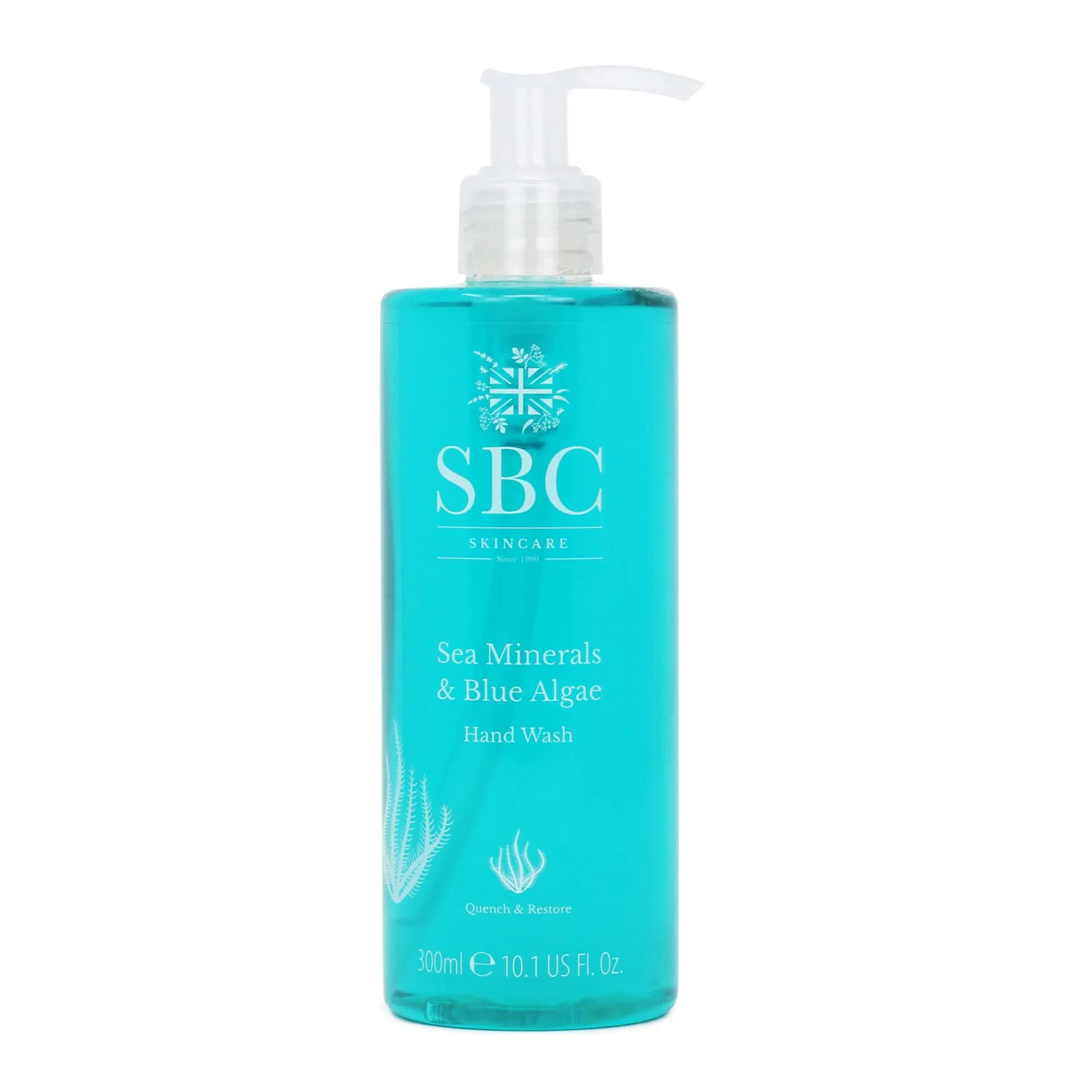 SBC Skincare Sea Minerals & Blue Algae Hand Wash, Refreshing Liquid Hand Wash with Hyaluronic Acid and Mineral Blend For All The Family (300ml)